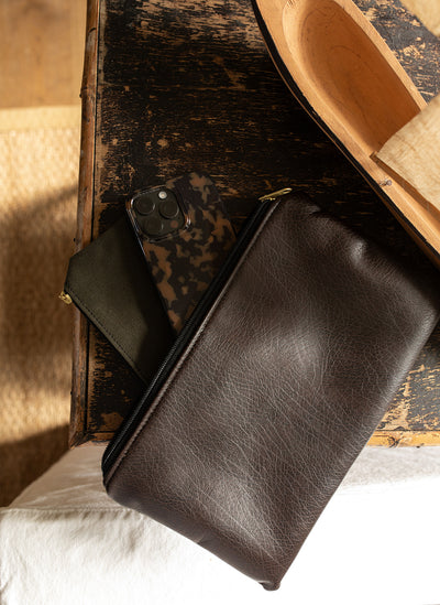 The Leather and Canvas Clutch