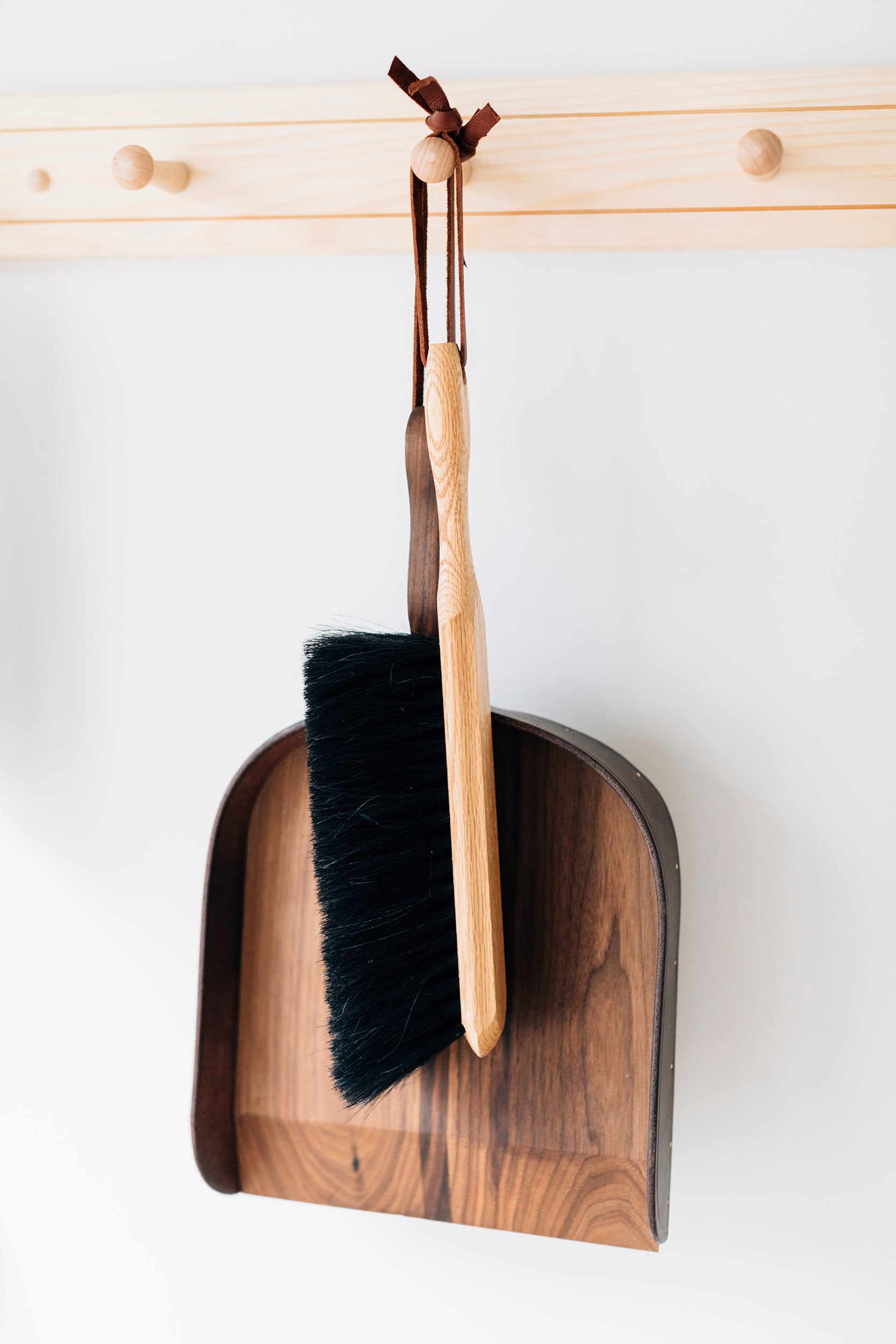 The Wood and Leather Dustpan